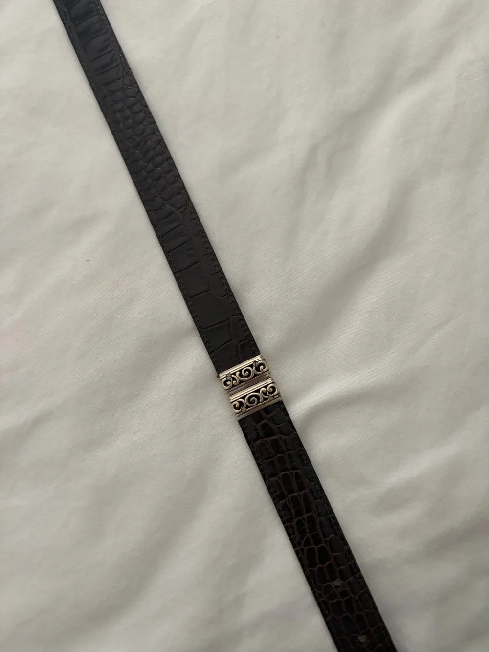 Brighton Belt 43100 Sz M/30 Brown Black Leather Reversible Silver - Picture 3 of 11